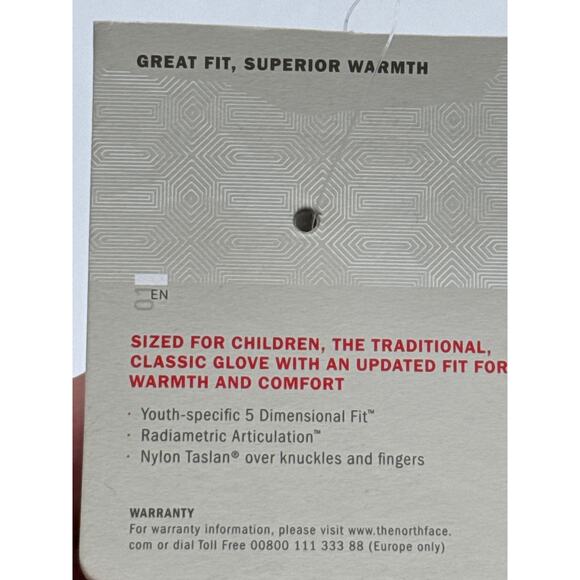 Youth North Face E Tip Gloves Size Small White Gray NWT - Picture 3 of 4